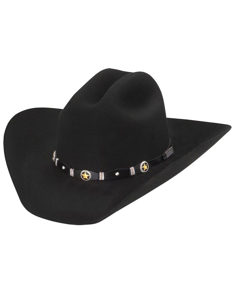 Larry Mahan Men's Black Oplin 3X Wool Felt Cowboy Hat, Black, hi-res