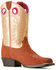 Image #1 - Ariat Girls' Derby Monroe Western Boots - Square Toe, Brown, hi-res