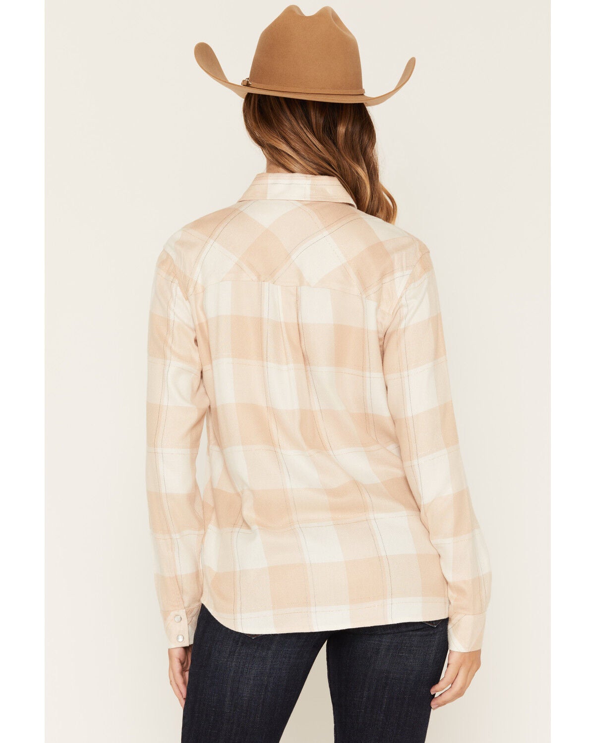 Image #4 - Idyllwind Women's Milligan Plaid Print Lurex Long Sleeve Pearl Snap Flannel Shirt, Cream, hi-res