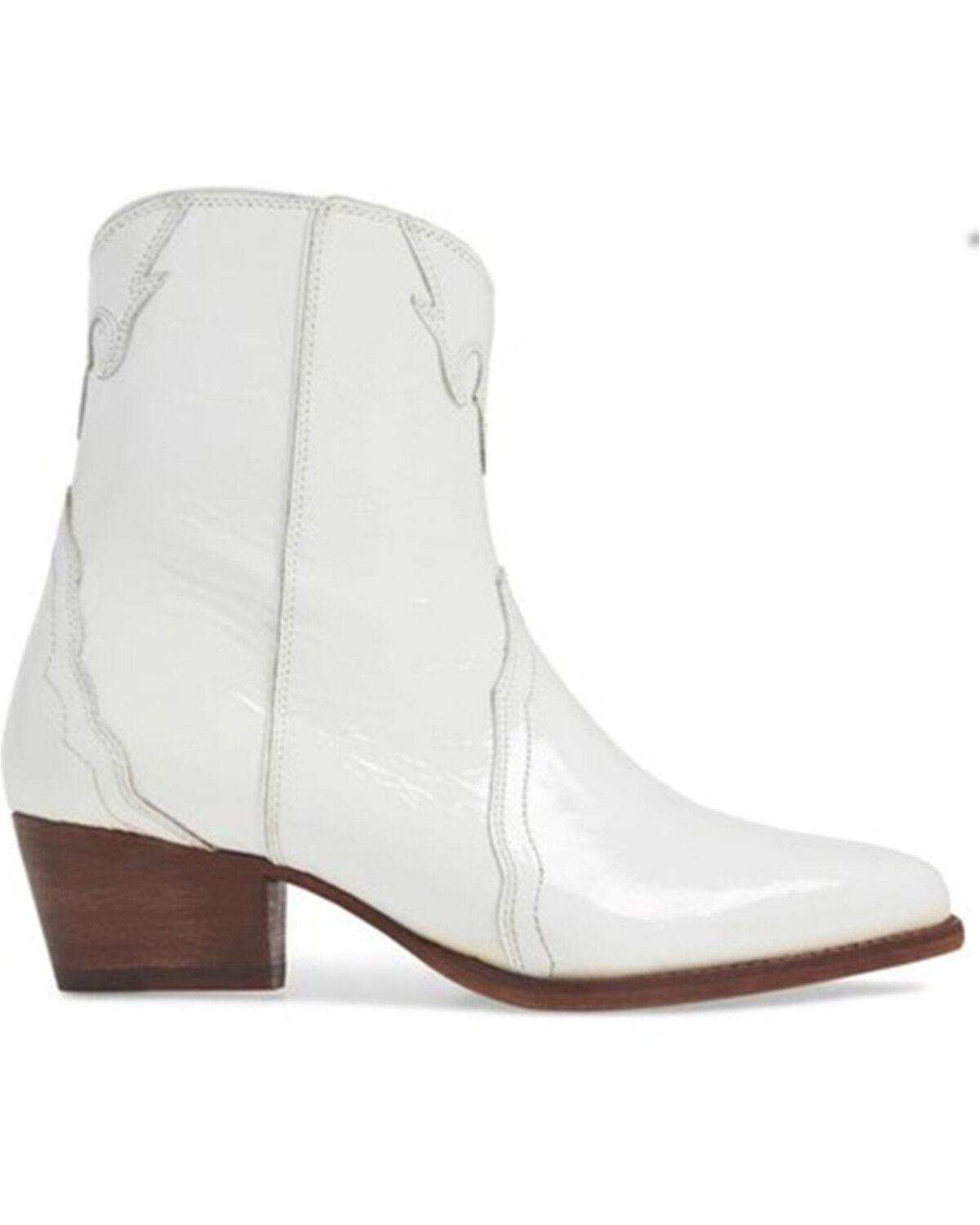 Image #2 - Free People Women's New Frontier Western Booties - Round Toe, White, hi-res