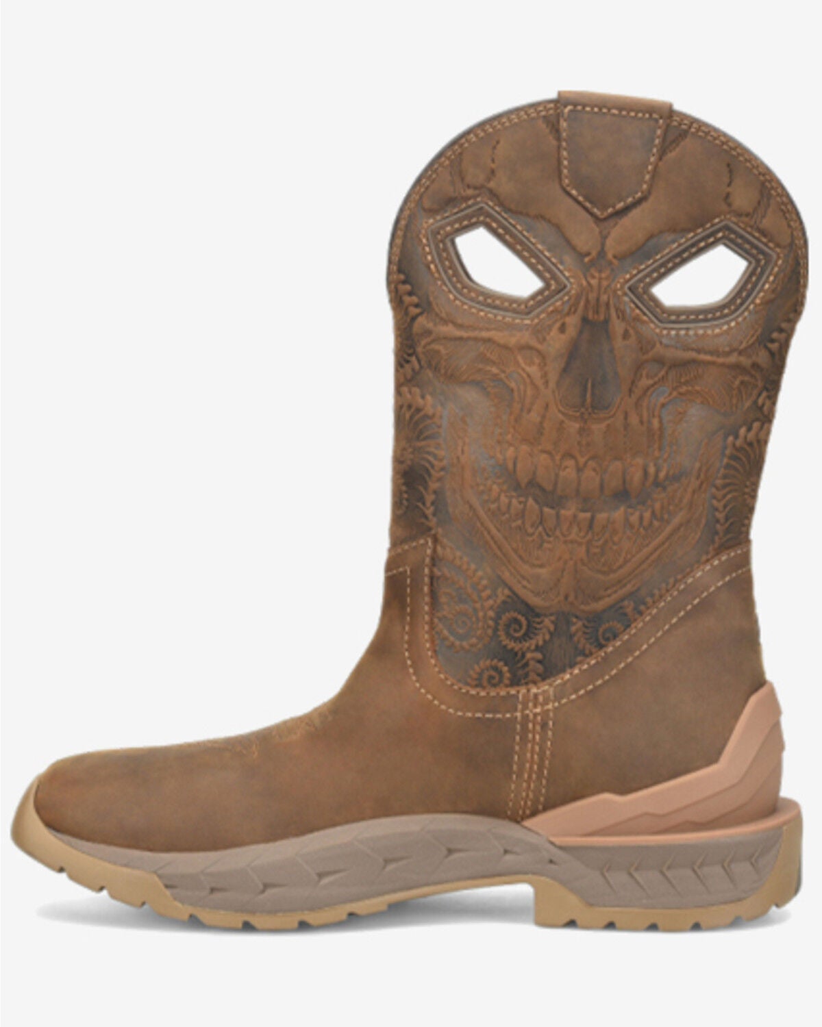 Image #2 - Phantom Rider Men's 11" Hellstinger Pull-On Work Boots - Composite Toe, Dark Brown, hi-res