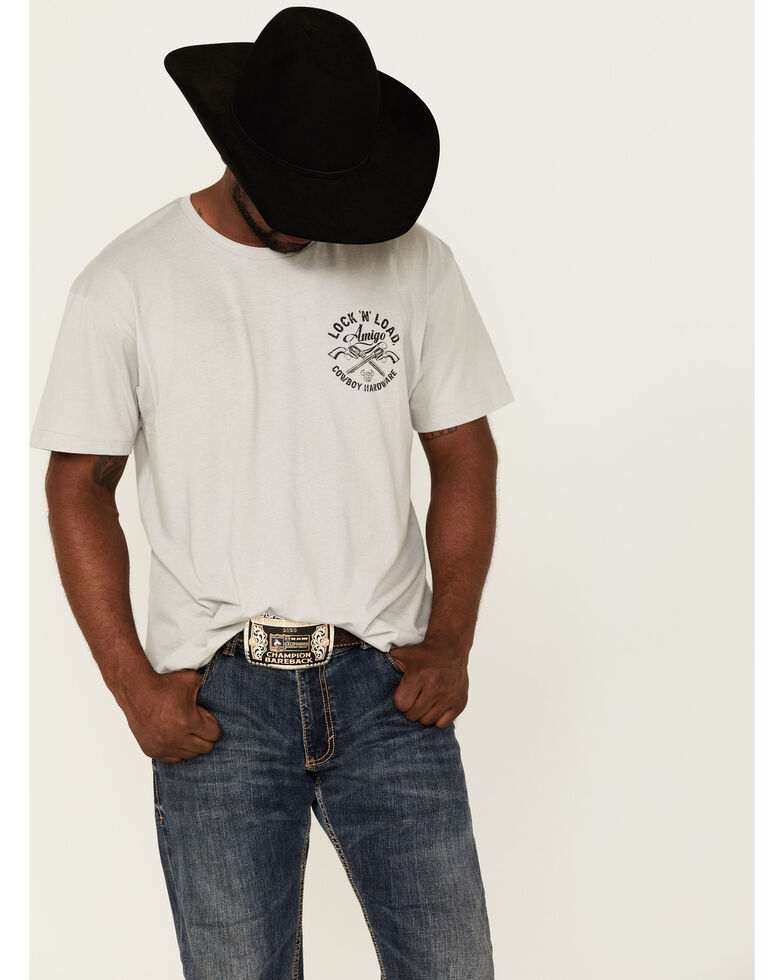 Cowboy Hardware Men's Lock & Load Graphic T-Shirt , Silver, hi-res
