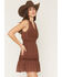 Image #4 - Shyanne Women's Embroidered Smocked Waist Mini Dress, Chocolate, hi-res