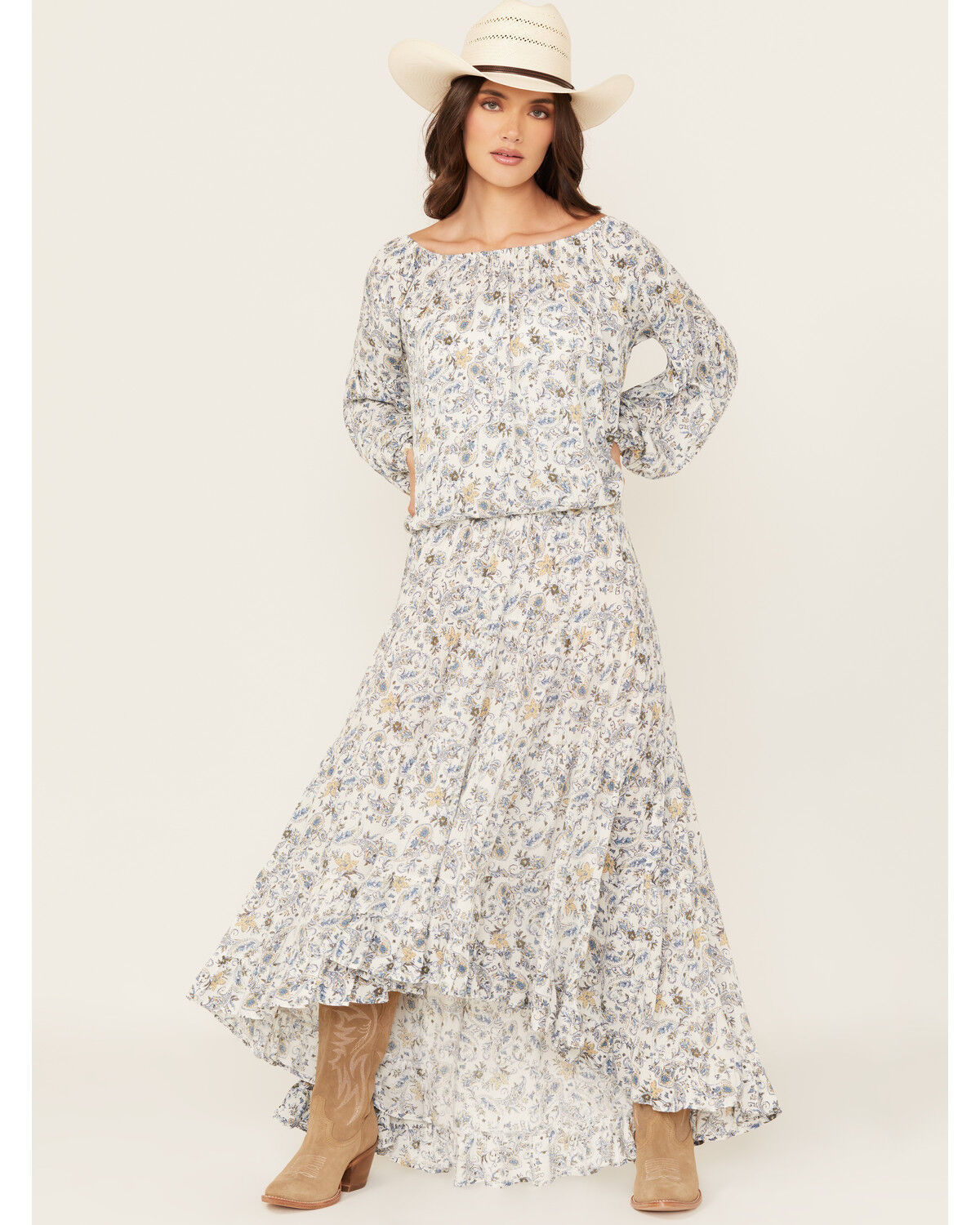 Image #2 - Wild Moss Women's Paisley Print High-Low Midi Skirt, Multi, hi-res