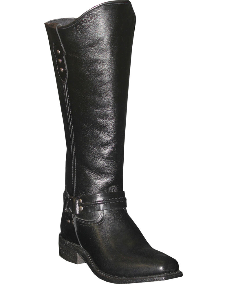 Abilene Women's Black Equestrian Wellington Boots - Square Toe  , Black, hi-res