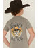 Image #4 - Rock & Roll Denim Boys' Cowboy Skull Short Sleeve Graphic T-Shirt, Grey, hi-res
