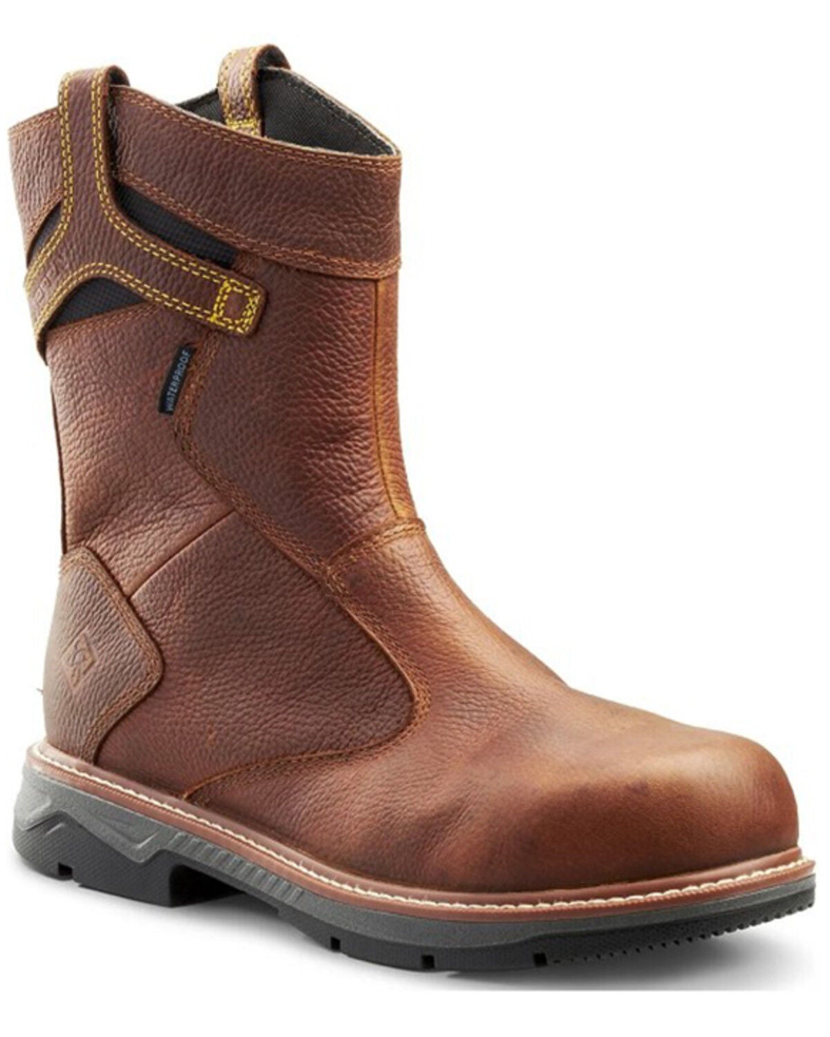 Kodiak Men's 8" Patton Waterproof Wellington Work Boots - Aluminum Toe, Brown, hi-res