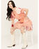 Image #1 - Miss Me Women's Floral Short Sleeve Mini Dress, Orange, hi-res