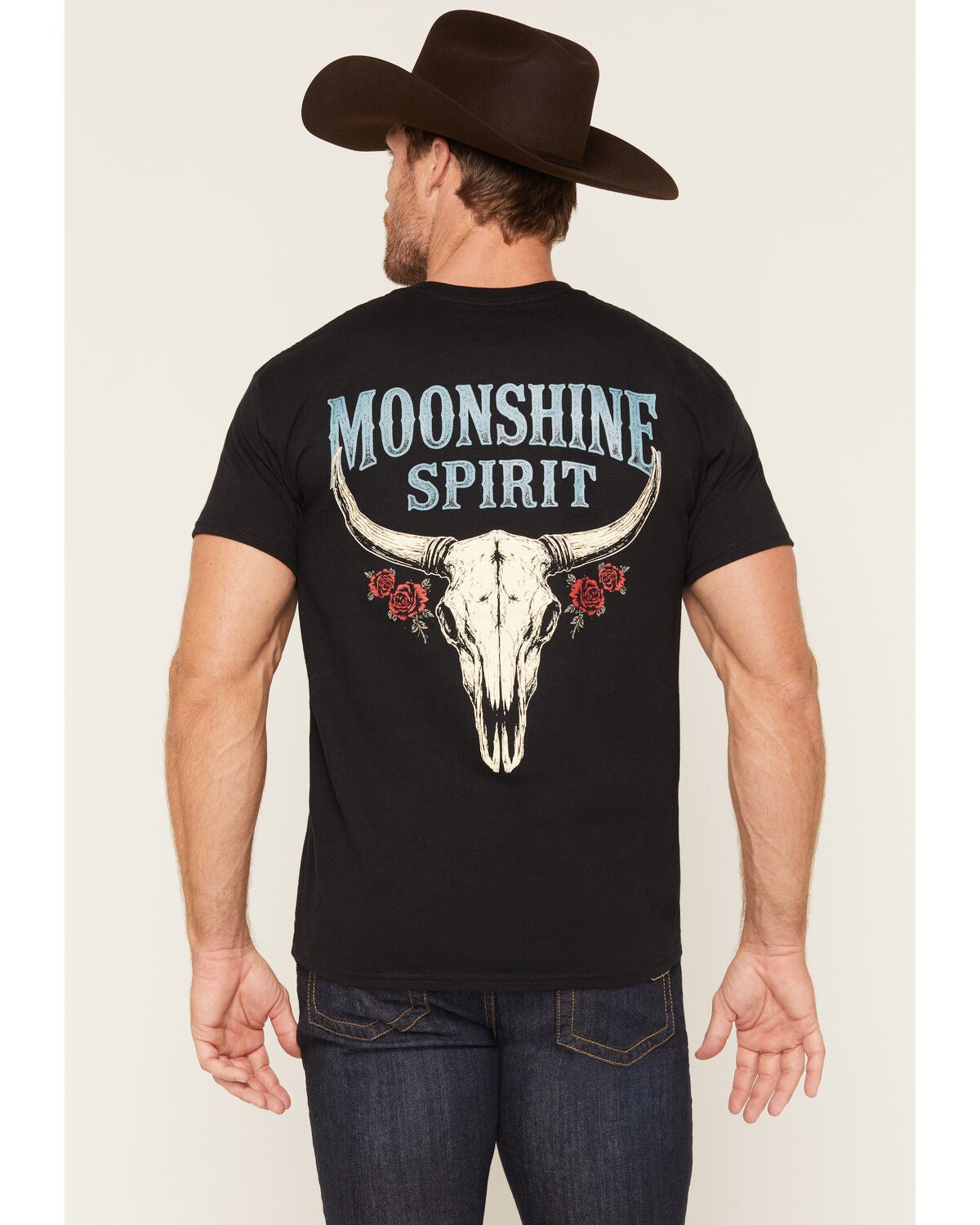 Image #1 - Moonshine Spirit&reg; Men's Thorns & Horns Short Sleeve Graphic T-Shirt, Black, hi-res