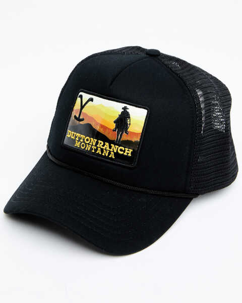 Changes Men's Yellowstone Dutton Ranch Sunset Range Patch Mesh-Back Ball Cap , Black, hi-res