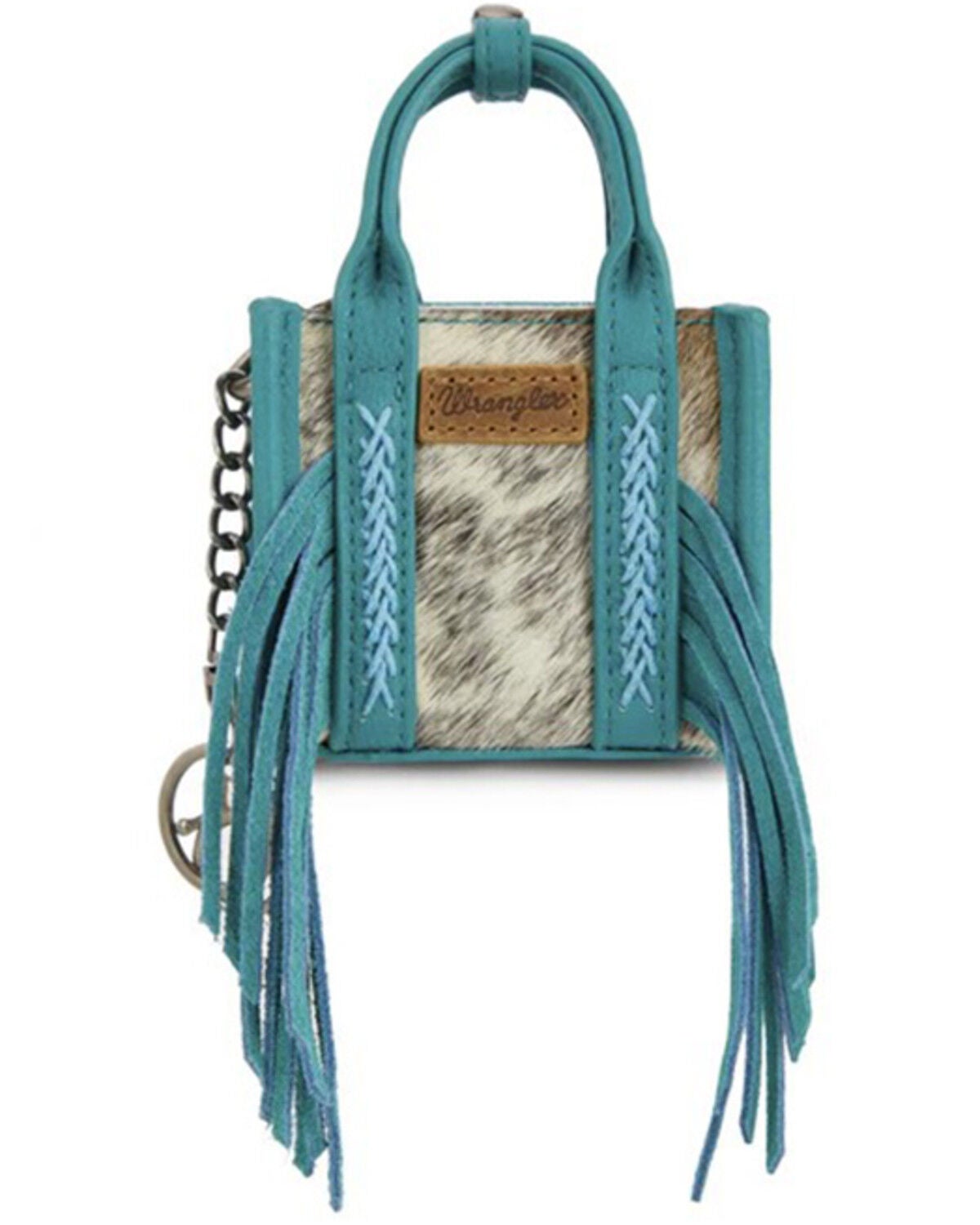 Image #2 - Wrangler Cowhide Mini Handbag Charm, Turquoise, hi-res