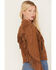 Image #4 - Idyllwind Women's Braided Leather Zip Moto Jacket, Brown, hi-res