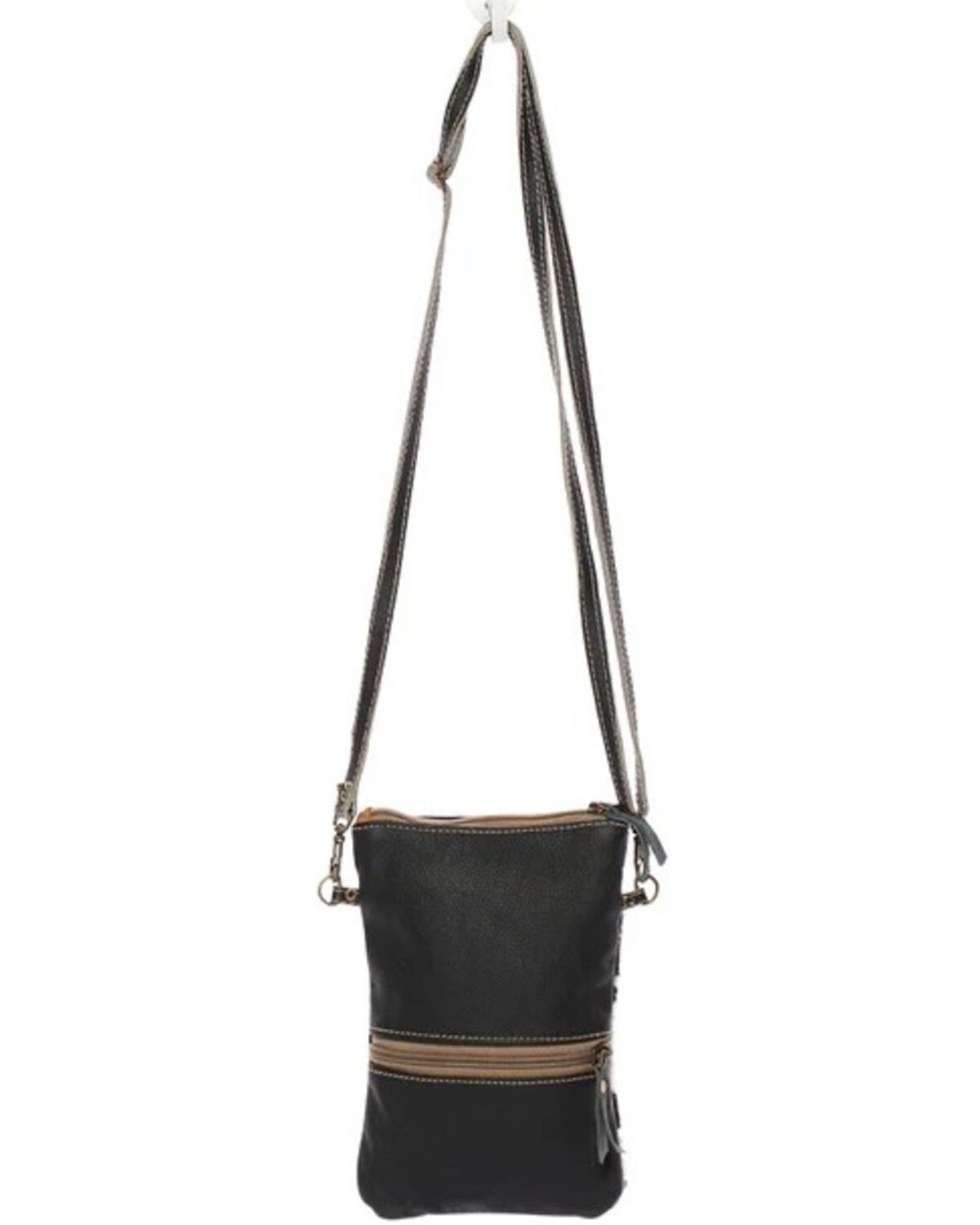 Image #5 - Myra Bag Women's Cowhide Crossbody Bag, Black/white, hi-res