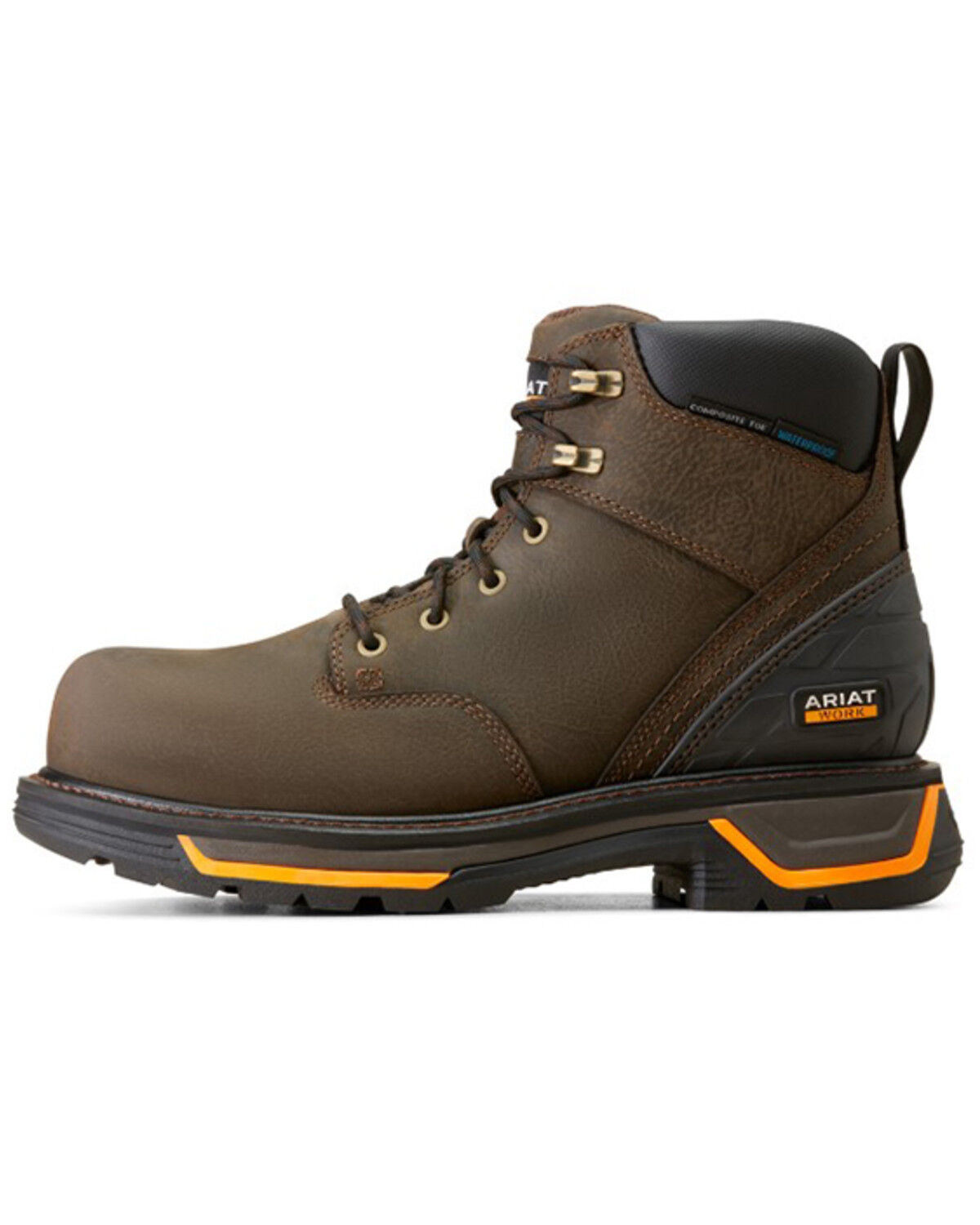 Image #2 - Ariat Men's Big Rig 6" Waterproof Work Boots - Composite Toe, Brown, hi-res