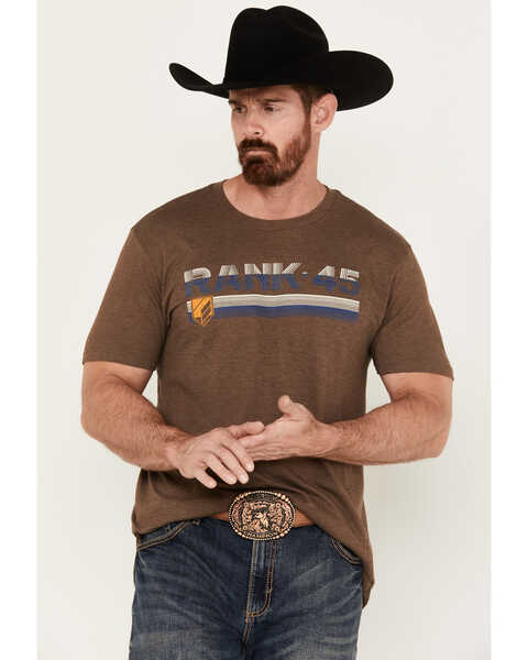 RANK 45® Men's Logo Short Sleeve Graphic T-shirt, Coffee, hi-res
