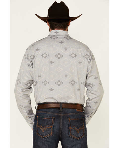 Image #4 - Tin Haul Men's Gray Southwestern Textured Print Long Sleeve Snap Western Shirt , Grey, hi-res