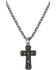 Montana Silversmiths Men's Barbed Wire Cross Necklace , Silver, hi-res