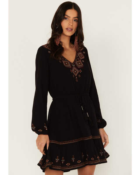Image #2 - Idyllwind Women's Hurst Embroidered Mini Dress, Black, hi-res