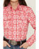 Image #3 - Panhandle Girls' Heart Plaid Print Long Sleeve Pearl Snap Western Shirt, Pink, hi-res