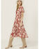 Image #2 - Wild Moss Women's Floral Print Short Sleeve Midi Dress, , hi-res