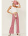 Image #1 - Rolla's Women's Eastcoast Corduroy Flare Jeans, Pink, hi-res