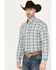 Image #2 - Cinch Men's Plaid Print Long Sleeve Button Down Western Shirt, White, hi-res