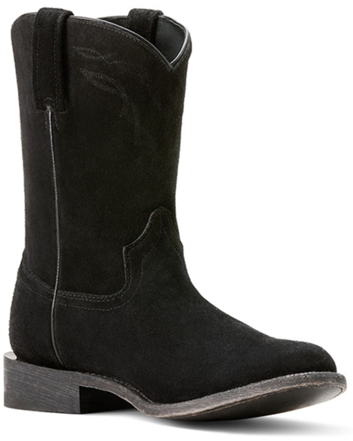 Ariat Men's Downtown Suede Western Boots - Round Toe, Black, hi-res