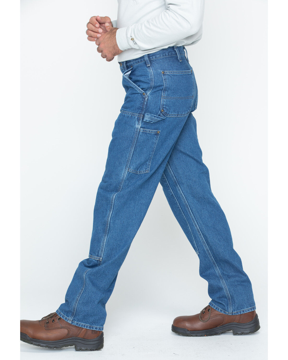 double front logger jeans