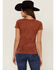 Image #3 - RANK 45® Women's Southwestern Burnout Henley Tee, Rust Copper, hi-res