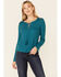Image #1 - Idyllwind Women's Don't Mesh With Me Henley Top , Blue, hi-res