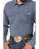 Image #3 - Blue Ranchwear Men's Somerville Herringbone Striped Print Long Sleeve Snap Work Shirt, Navy, hi-res