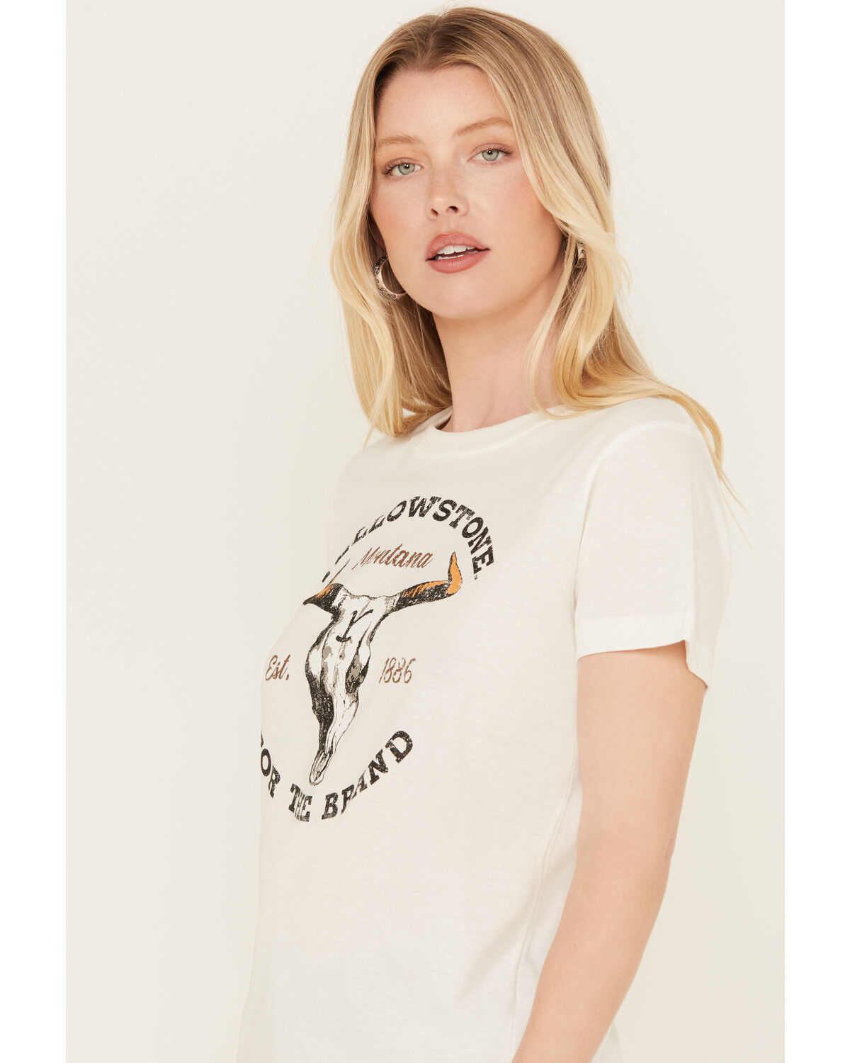 Image #2 - Paramount Network's Yellowstone Women's Dutton Ranch Short Sleeve Graphic Tee, Ivory, hi-res
