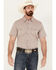 Image #1 - Cody James Men's Micro Paisley Print Short Sleeve Snap Western Shirt , Burgundy, hi-res
