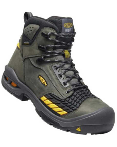 Keen Men's Troy Waterproof Work Boots - Composite Toe, Grey, hi-res