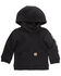 Image #1 - Carhartt Toddler Boys' Logo Zip-Up Long Sleeve Hooded Jacket, Black, hi-res