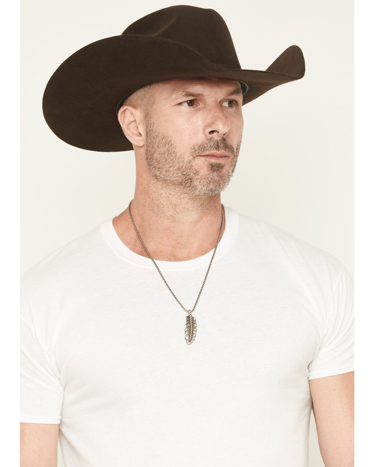 Image #1 - Cody James Men's Feather Necklace, Silver, hi-res
