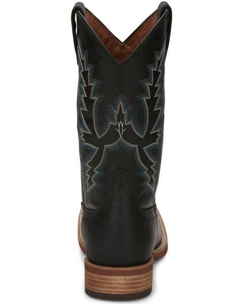 Image #4 - Justin Men's Tallyman Black Western Boots - Wide Square Toe, Black, hi-res