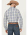 Image #4 - Blue Ranchwear Men's Meadow Plaid Print Long Sleeve Snap Western Shirt, Light Blue, hi-res