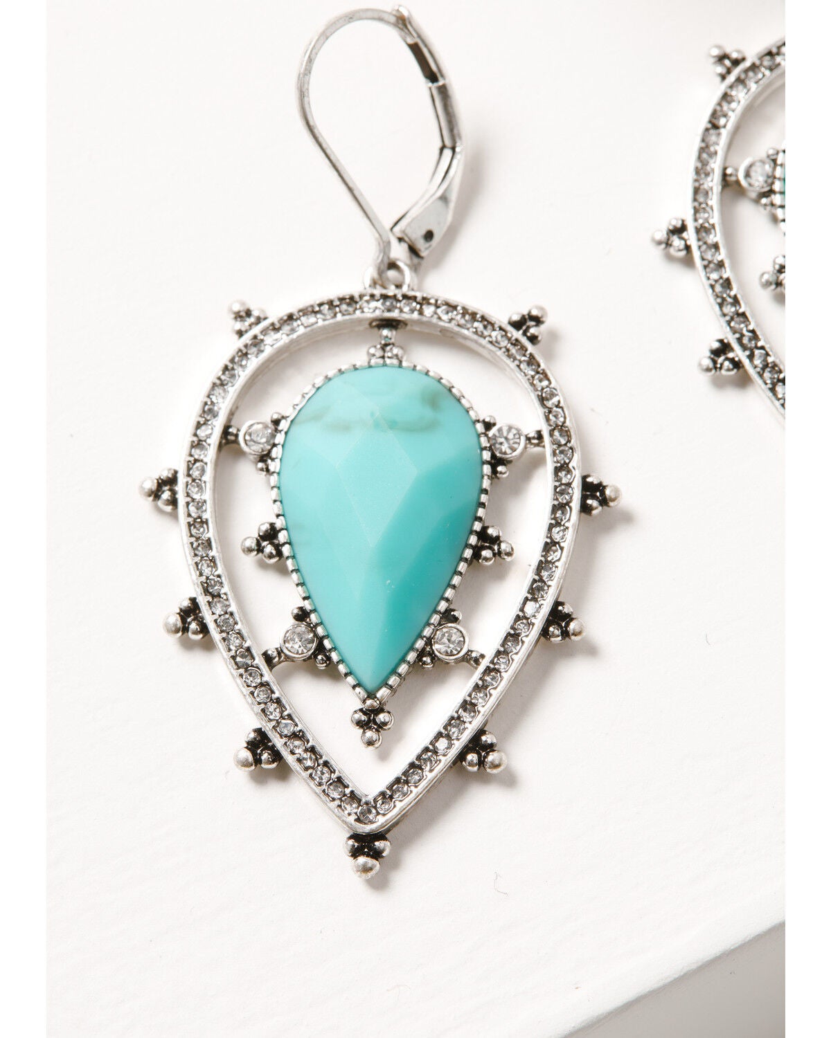 Image #2 - Lainey Wilson Women's Stone Drop Earrings, Silver, hi-res