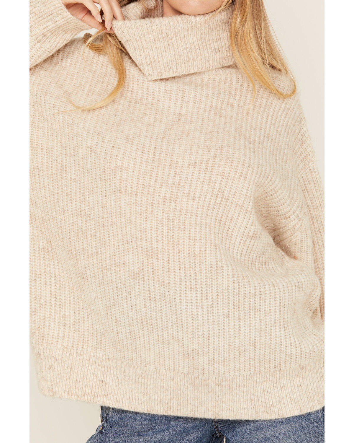 Image #4 - Cleo + Wolf Women's Oversized Turtleneck Sweater, Oatmeal, hi-res