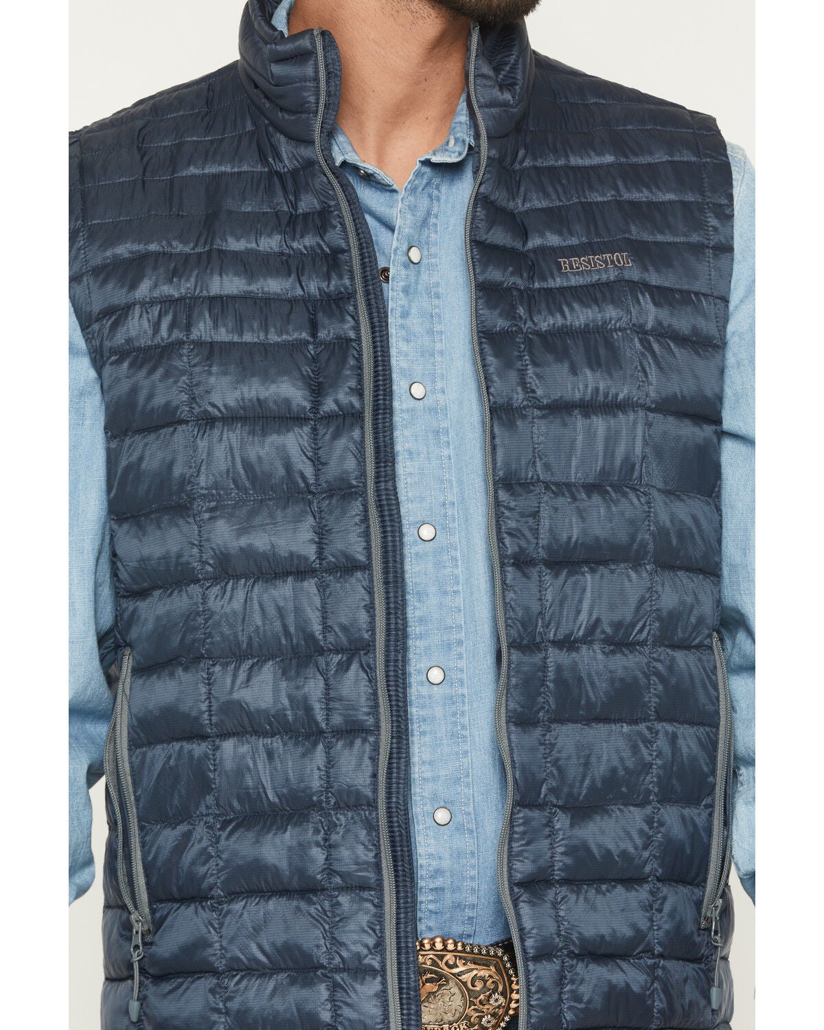Image #3 - Resistol Men's Cold Bloq Puffer Vest, Blue, hi-res
