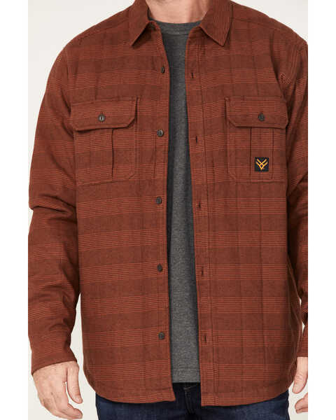 Image #3 - Hawx Men's Rugby Stripe Quilted Shirt Jacket, Red, hi-res