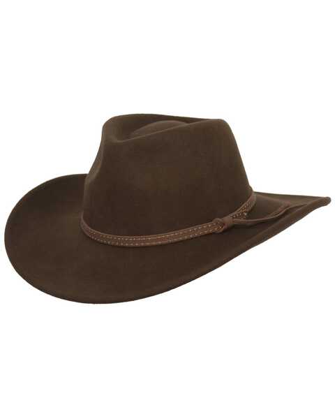 Image #1 - Outback Trading Co. Cooper River Crushable Australian Wool Hat, Brown, hi-res