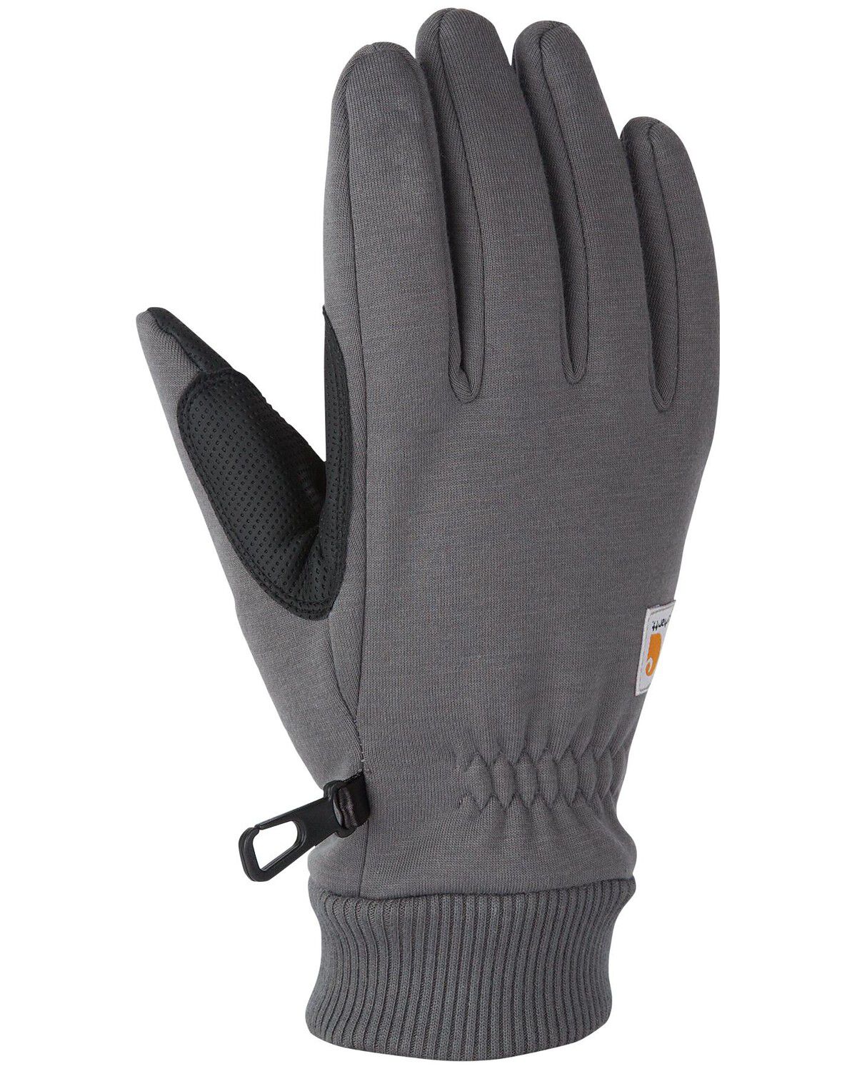 Carhartt Men's Wind Fighter&reg; Thermal-Lined Fleece Touch-Sensitive Knit Cuff Gloves, Grey, hi-res