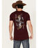 Image #1 - Moonshine Spirit Men's King Of Diamonds Mariachi Short Sleeve Graphic T-Shirt, Burgundy, hi-res