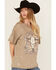 Image #2 - Rock & Roll Denim Women's Midnight Rodeo Steer Short Sleeve Graphic Tee, Olive, hi-res
