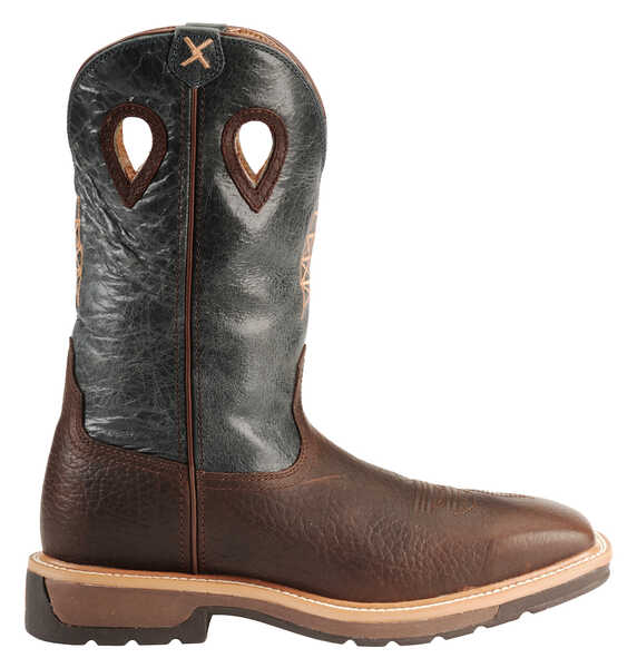 Twisted X Men's Pull On Western Work Boots - Steel Toe, Cognac, hi-res