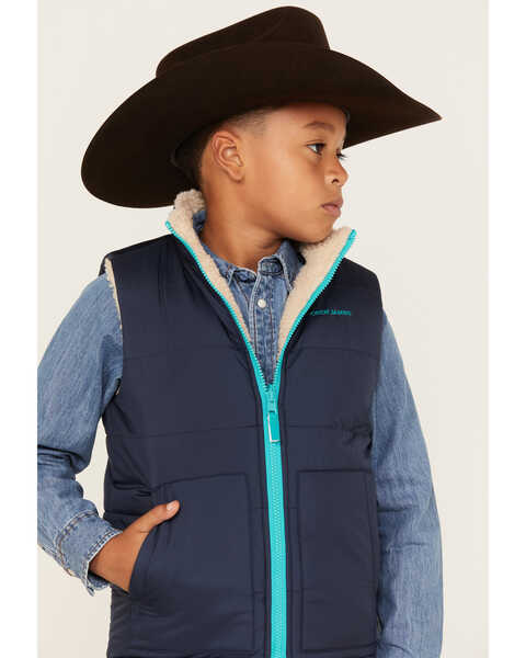 Image #2 - Cody James Boys' Reversible Puffer Vest, Dark Blue, hi-res