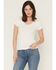 Image #1 - Blue Life Women's Lana Basic Lace V Neck Shirt, White, hi-res