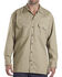 Image #2 - Dickies Men's Solid Twill Long Sleeve Work Shirt - Folded , Khaki, hi-res